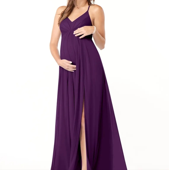 Azazie Annabelle grape Purple Special Occasion Maternity bridesmaid Dress 10 - Picture 1 of 14